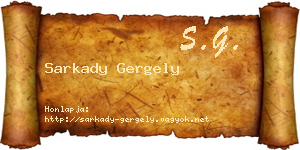 Sarkady Gergely névjegykártya